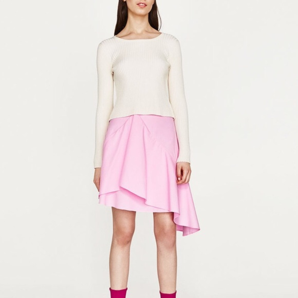 Zara Pink Asymmetric Skirt